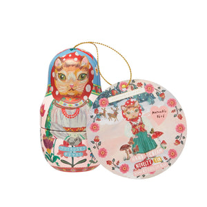 Nathalie Lete Christmas novelty tin case with hand cream (30ml)