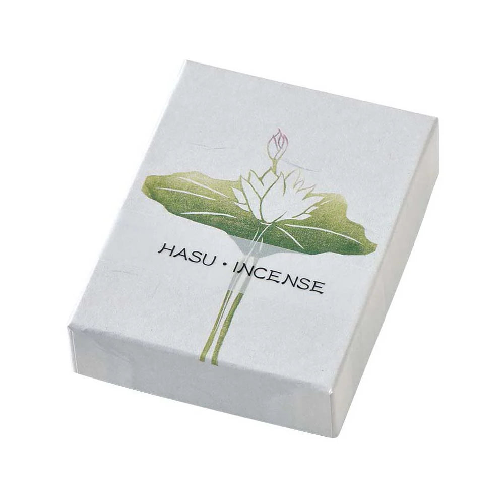 Hasu incense packaging with a white background