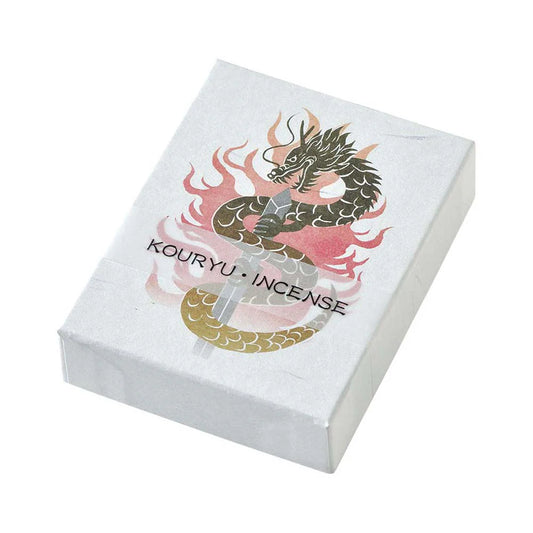 Kouryu Incense packaging with a dragon design on a white background