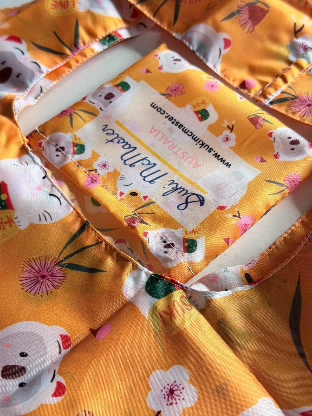 A close up detail of the Suki Bag and label.