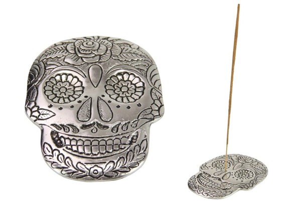 Skull metal  incense holder