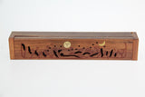 Mango wood sun and moon incense box (30cm)