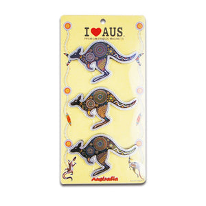 Aussie souvenir fridge magnets- Kangaroo trio