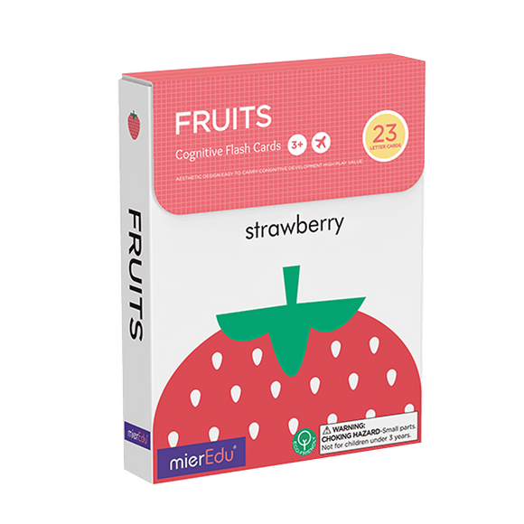 mierEdu Cognitive Flash cards- FruitsThis cognitive development tool set includes 36 flashcards to teach pre-schoolers to recognize different fruits. Help your child develop their memory, cognition, and visual recognition skills with these high-quality educational aids.