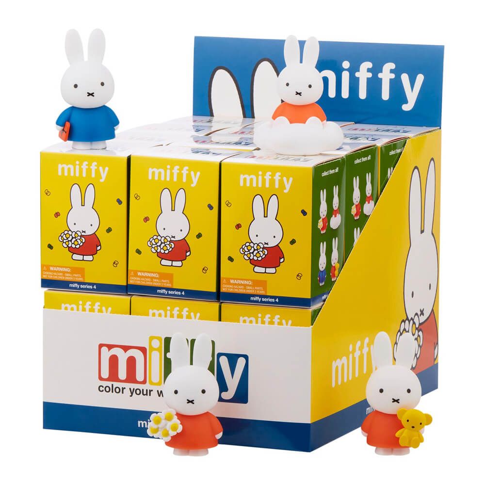 Miffy toy figures and packaging displayed on a white background