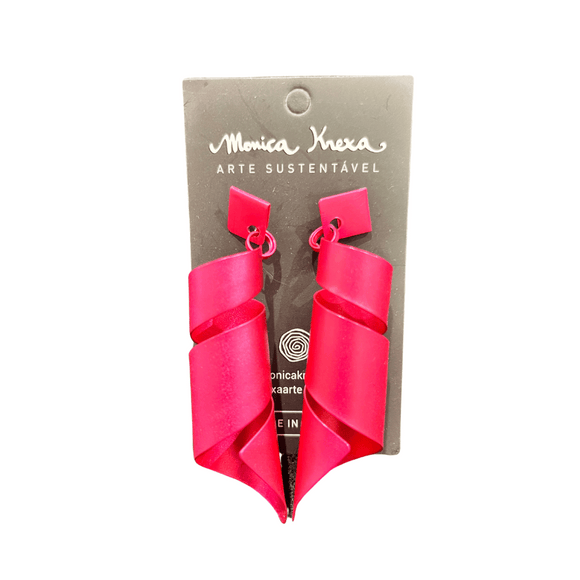 Monica Krexa drop earrings- Hot pink(made in Brazil)