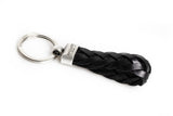 Keyring- Black Braided leather(made in Italy)