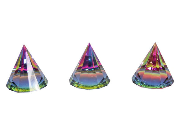 Pyramid crystal paperweight 6cm