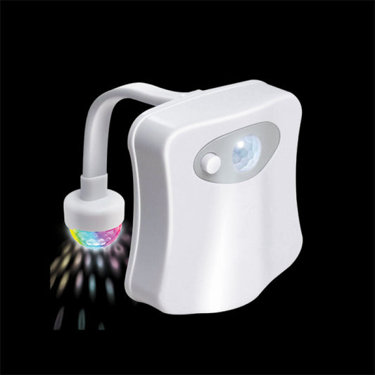 LED Toilet disco light on a black background