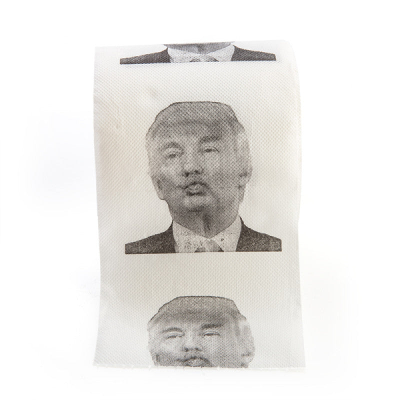 Product packaging with a black and white image of a person on a white background