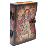 Leather journal- Cauldron witch print 12cmx17cm