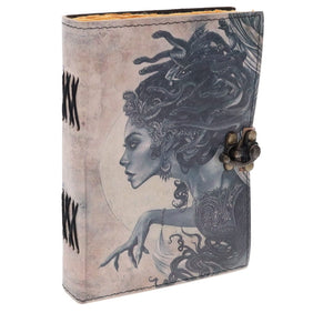 Leather journal- Moon fairy print 12cmx17cm