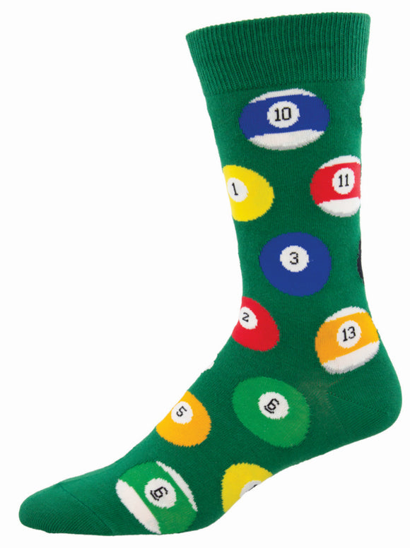 SOCKSMITH Men's socks- Billiard Balls green