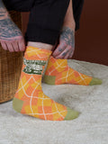 Side view of novelty men's crew socks