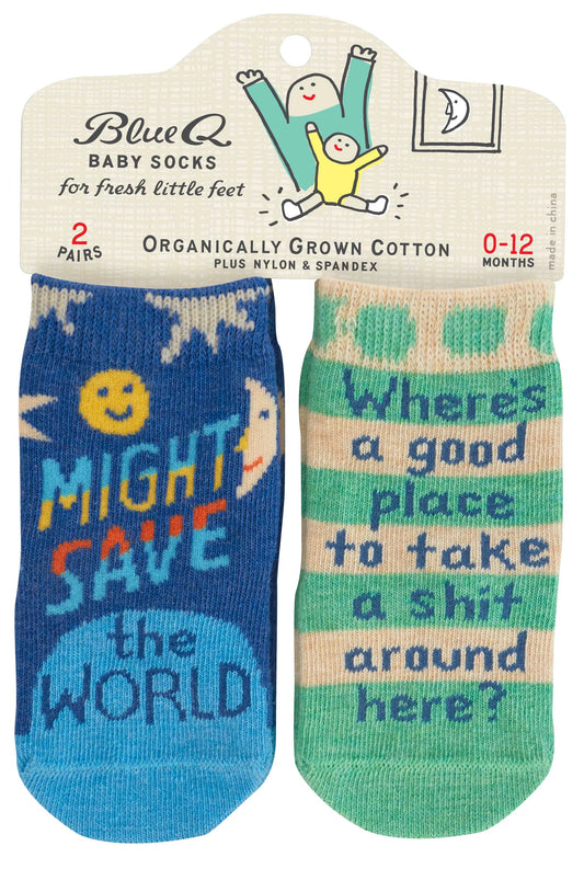 Baby socks-Save the world/Take shit