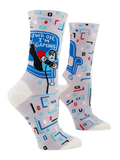 Blue Q witty socks with slogan: Fuck off, I'm gaming