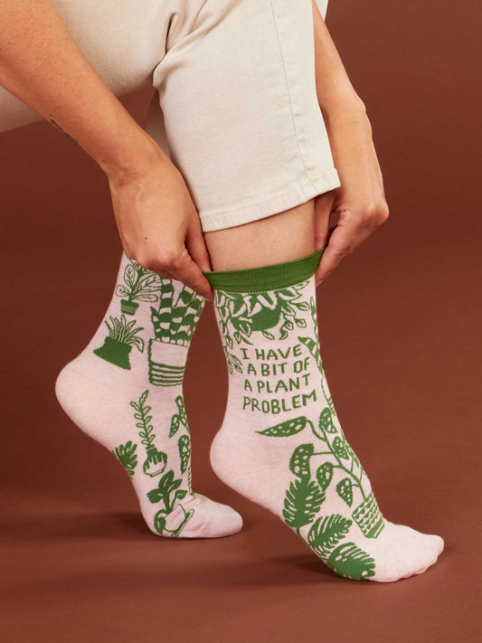 BLUEQ Women's crew socks- Plant problem