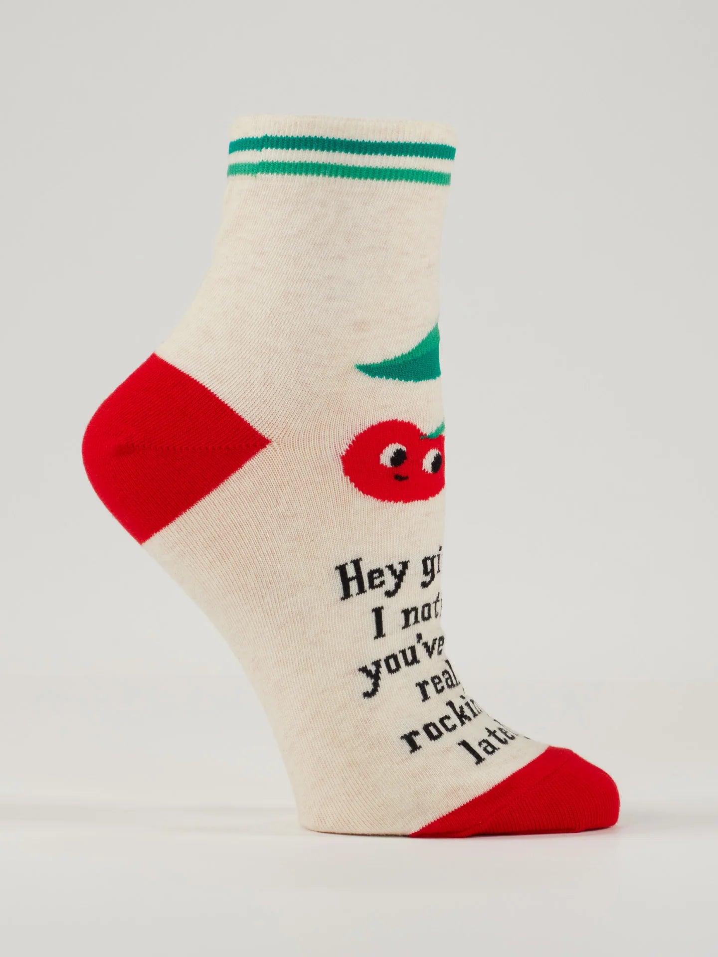 side view cherry ankle socks