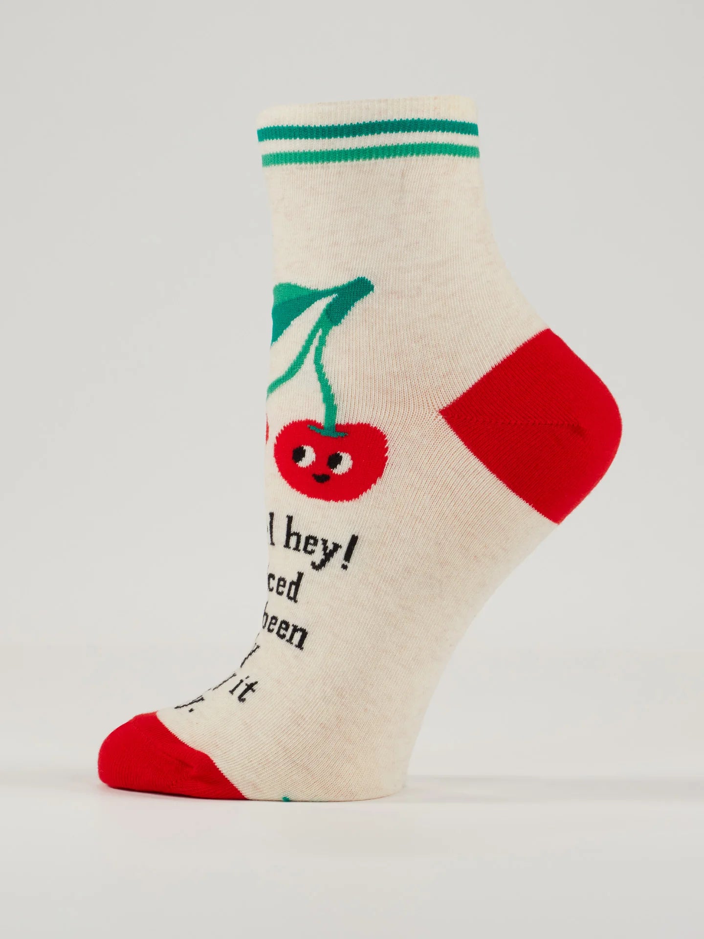 side view cherry ankle socks