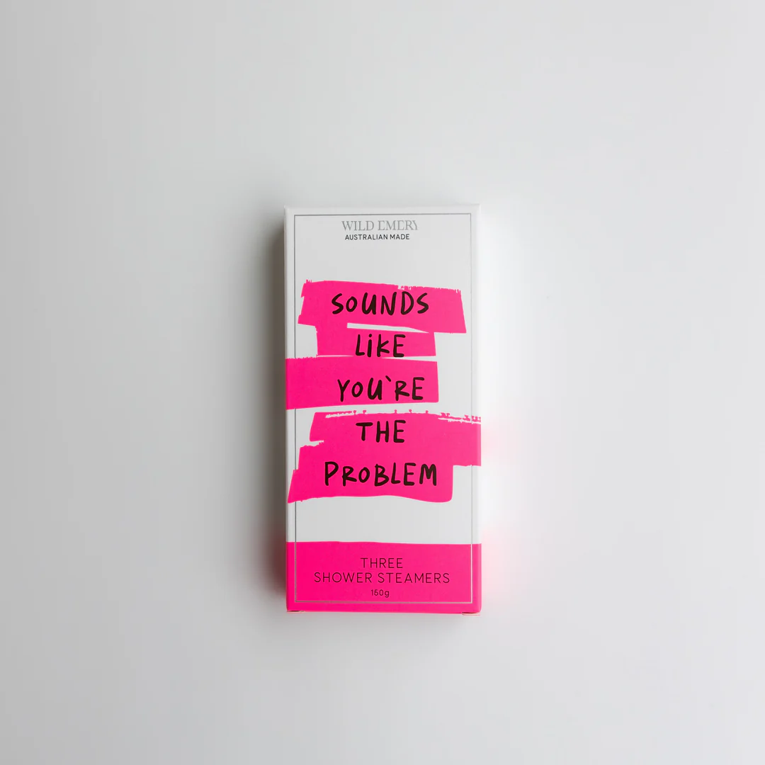 Wild Emery Shower Steamers trio box featuring Love, Me Time, and Relax scents with minimalist, eco-friendly packaging.”
