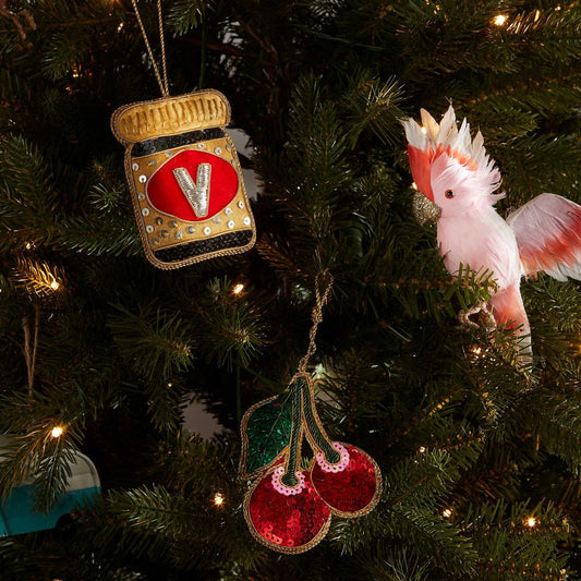 Vegemite hanging sequin tree decoration