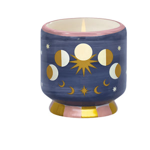 Candle- Adopo Handpainted  Moon-Phases Jasmine & Rose 8oz