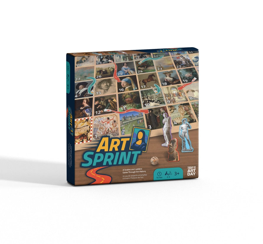 Box of Art Sprint game with colorful design on a white background