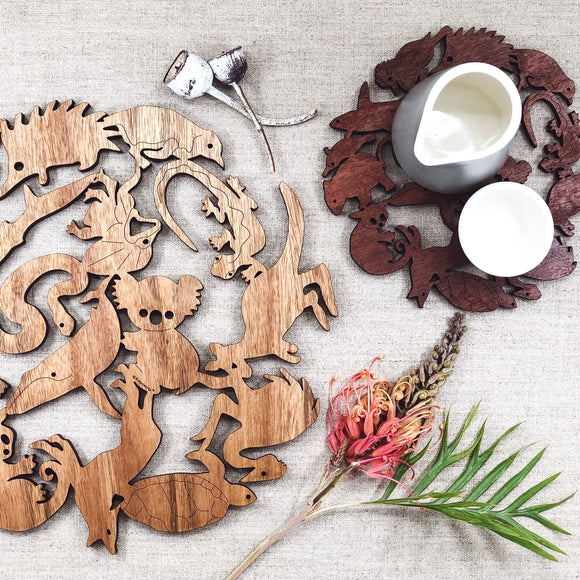 Buttonworks Australian animals trivet(Handmade)