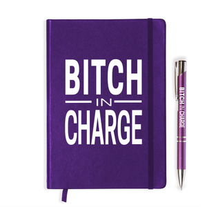 Notebook- Bitch in charge with pen