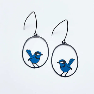 Denz Midi Blue Wren earrings