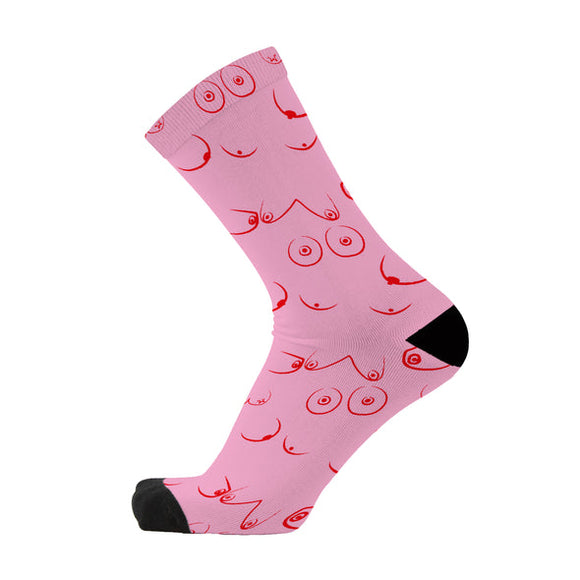 Unisex Socks- Pink Boobies by REDFOXSOX