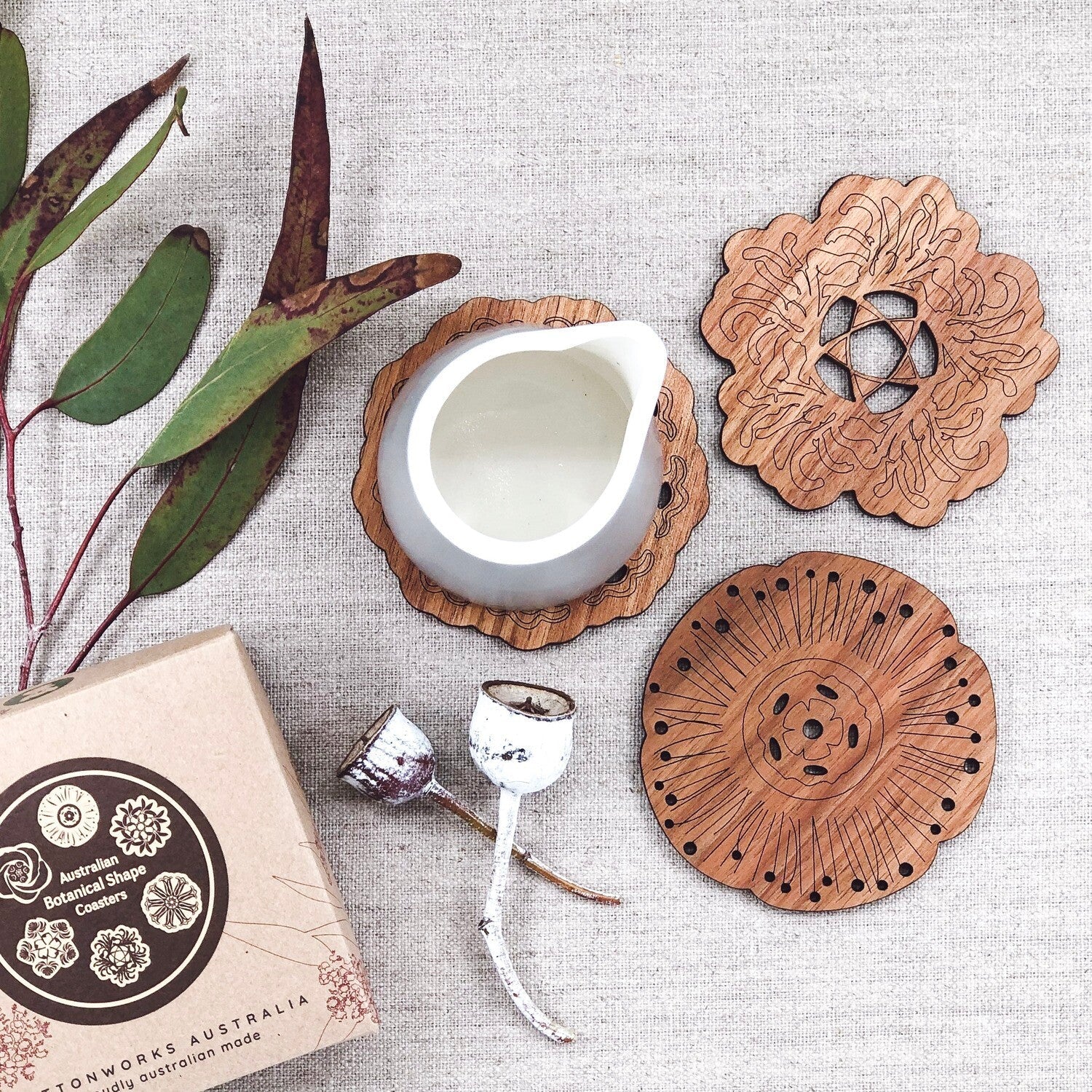 Buttonworks Botanical shaped coasters - Gizmo Gifts