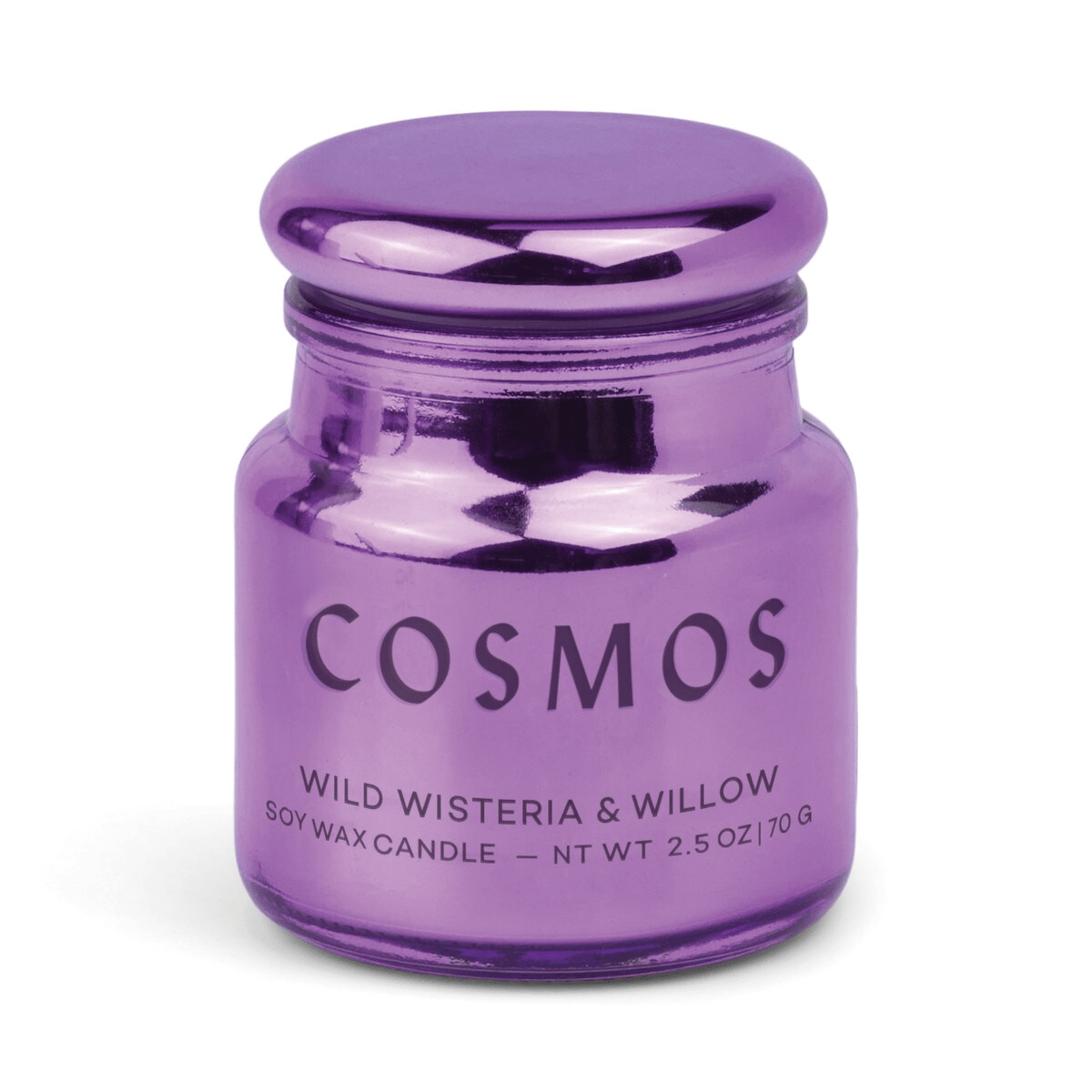 Candle - Paddywax Cosmos Violet Metallic 71g - Wisteria Willow - Gizmo Gifts