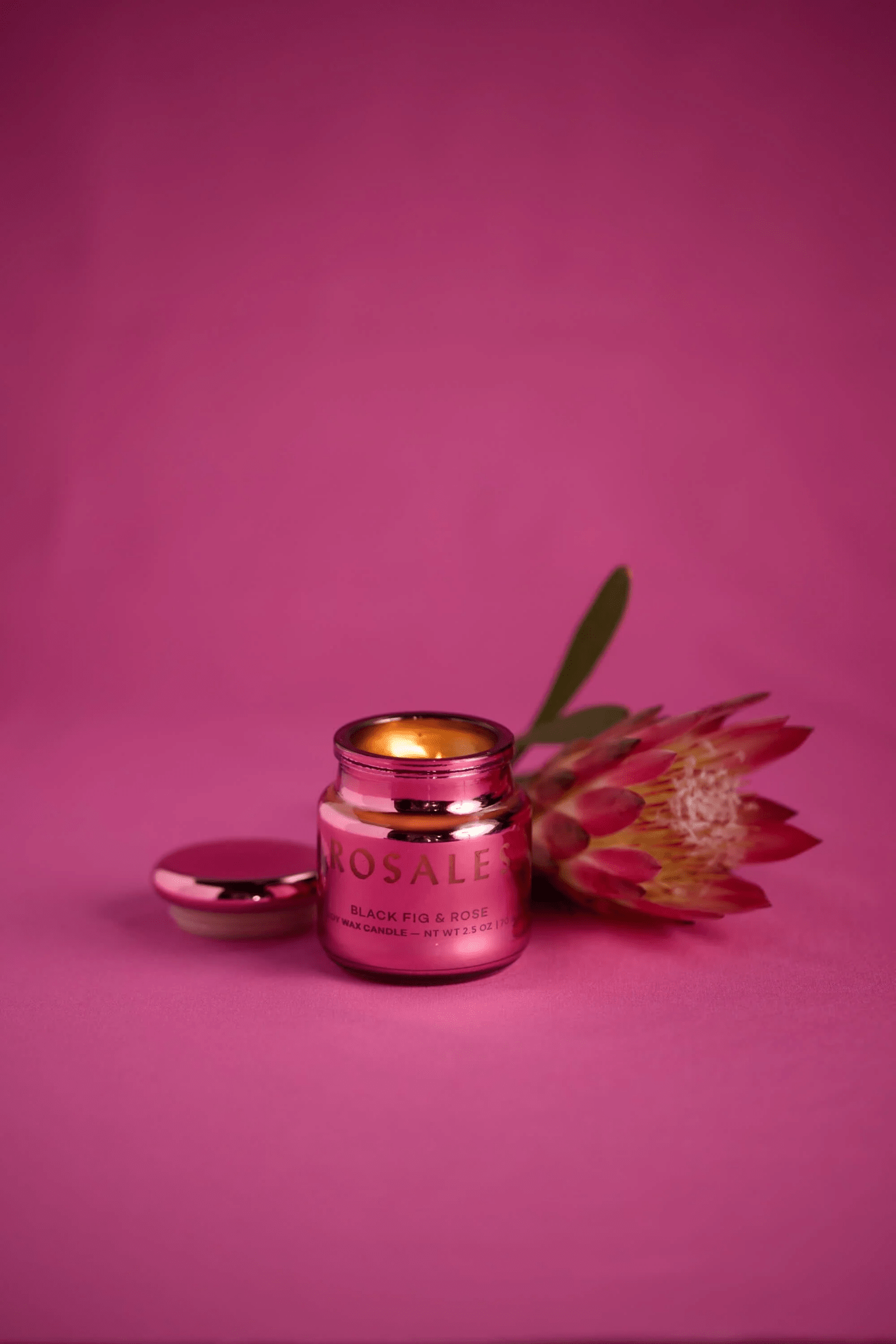 Candle - Paddywax Hot Pink Metallic 71g - Rosales - Gizmo Gifts