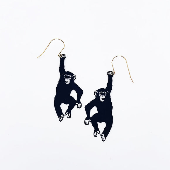 DENZ earrings- Chimp in black