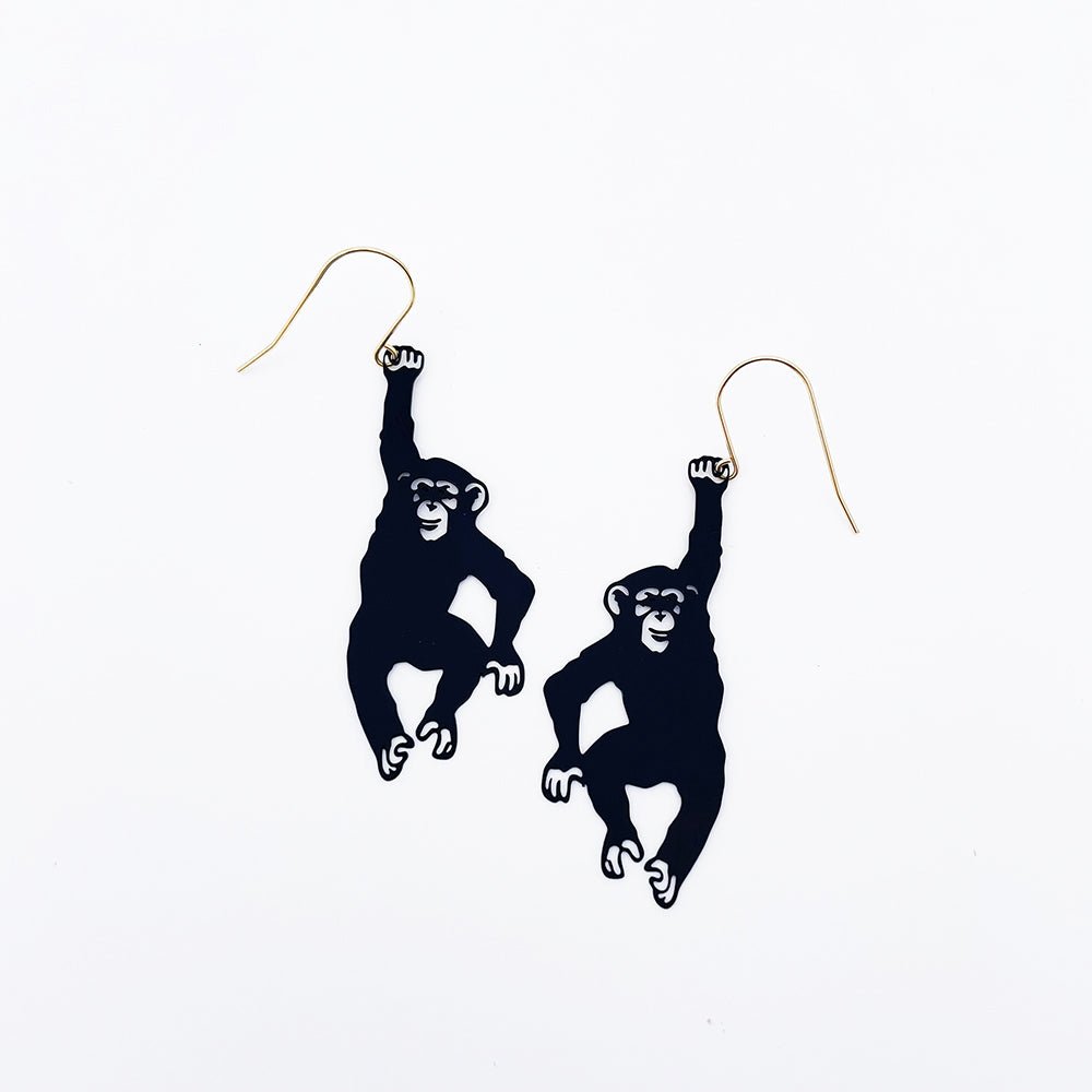 DENZ earrings - Chimp in black - Gizmo Gifts