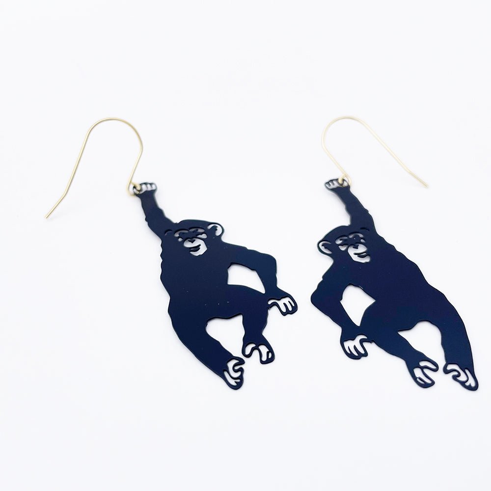 DENZ earrings - Chimp in black - Gizmo Gifts