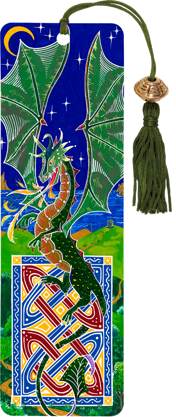 Bookmark- Dragon with beaded tassel