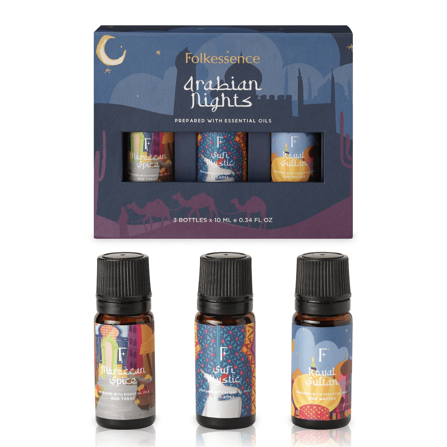 Essential oils - Arabian Nights(3pkt 10ml) by Folkessence - Gizmo Gifts