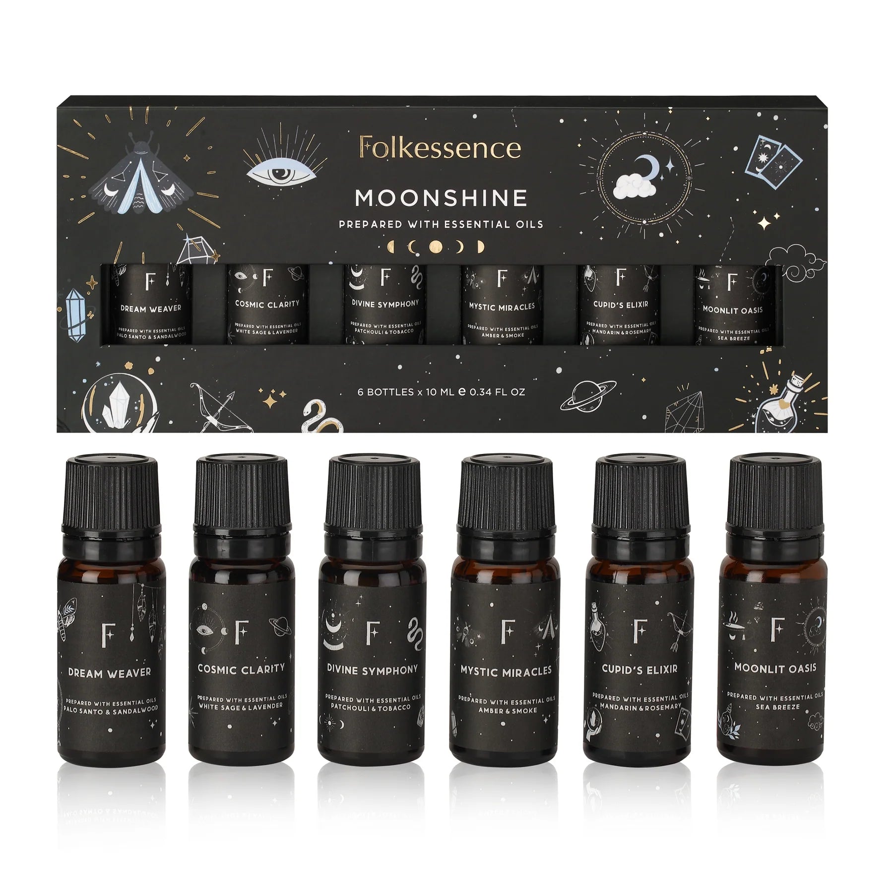 Essential oils - Moonshine(Set of 6 10ml)by Folkessence - Gizmo Gifts