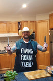 Kitchen Language Crude apron- "Flaming Fucking Legend"