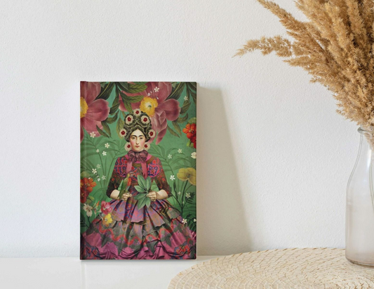 Catrin Welz-Steins' version of Frida Kahlo illustrated on a lined journal.