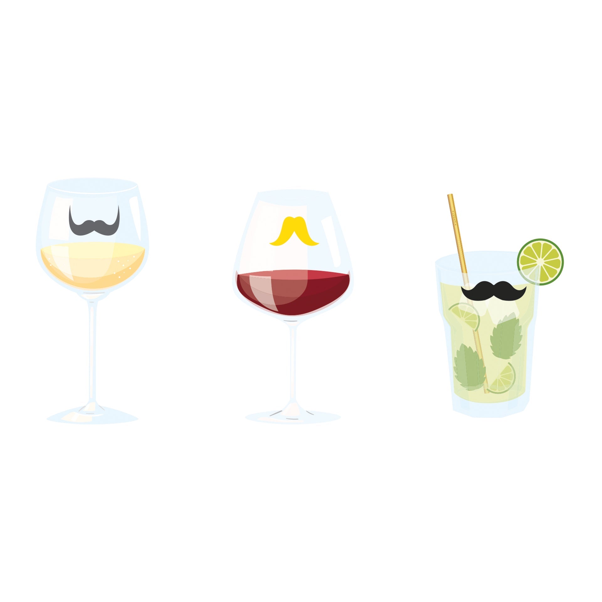 Gentlemen set of six drink markers - Gizmo Gifts