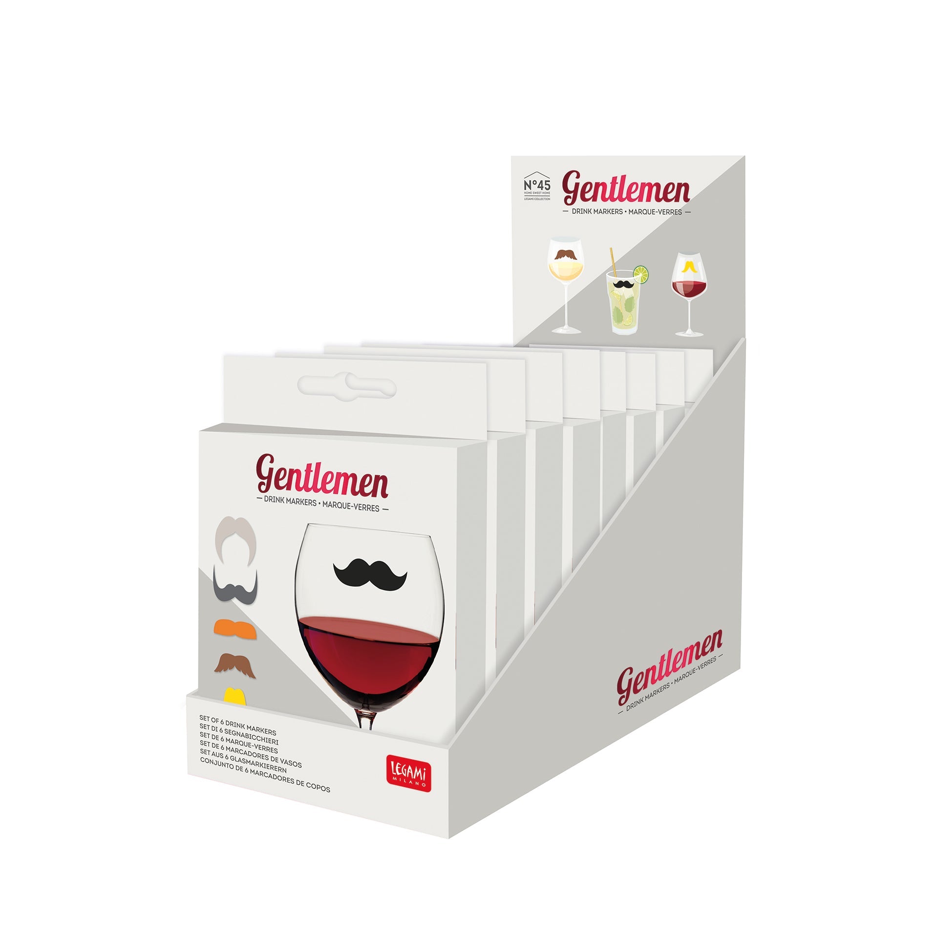Gentlemen set of six drink markers - Gizmo Gifts