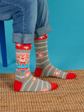 BLUE Q Men's crew socks- Handsome Devil