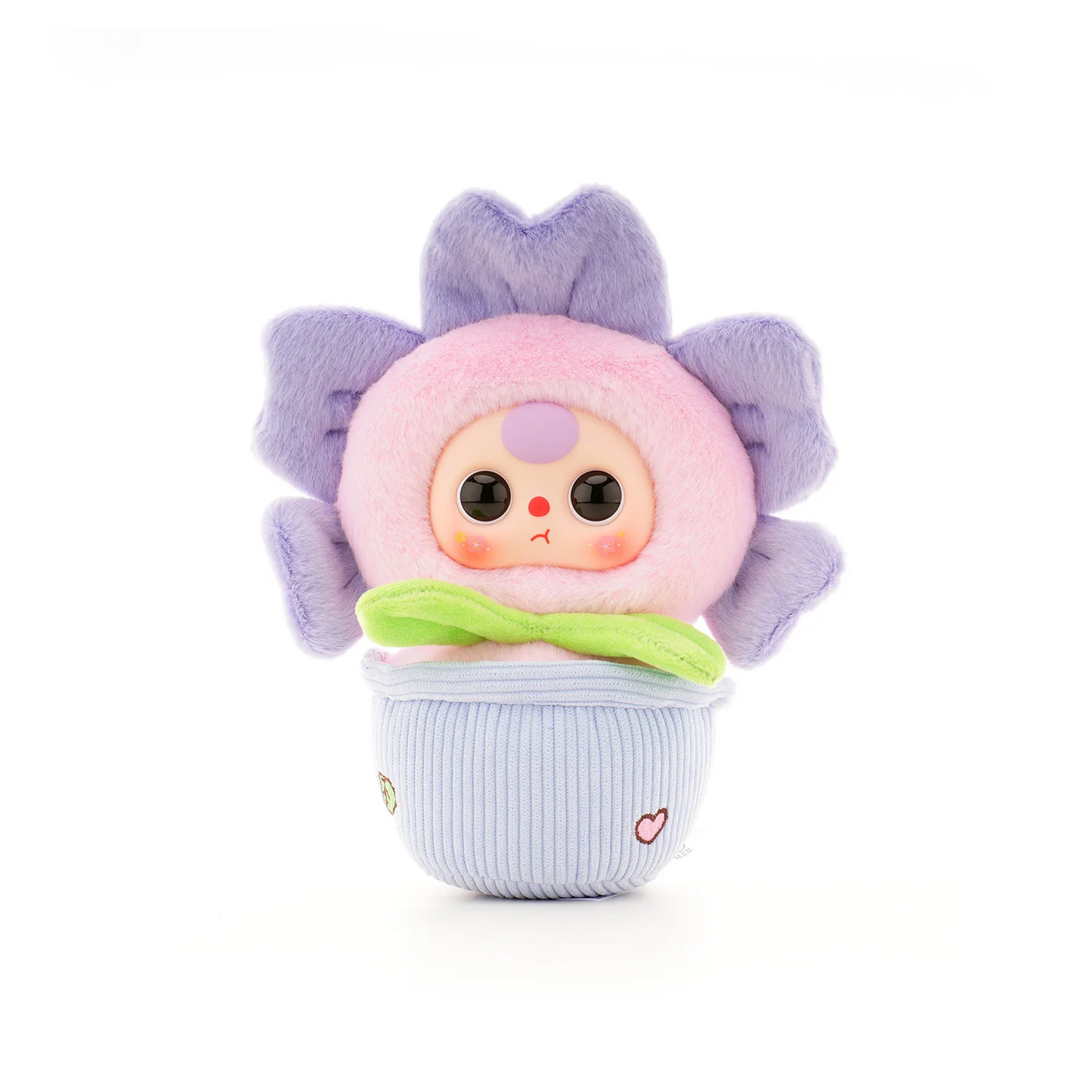 Plush toy with a flower design on a white background
