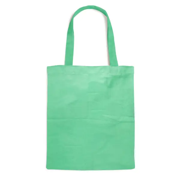 Green tote bag on a white background
