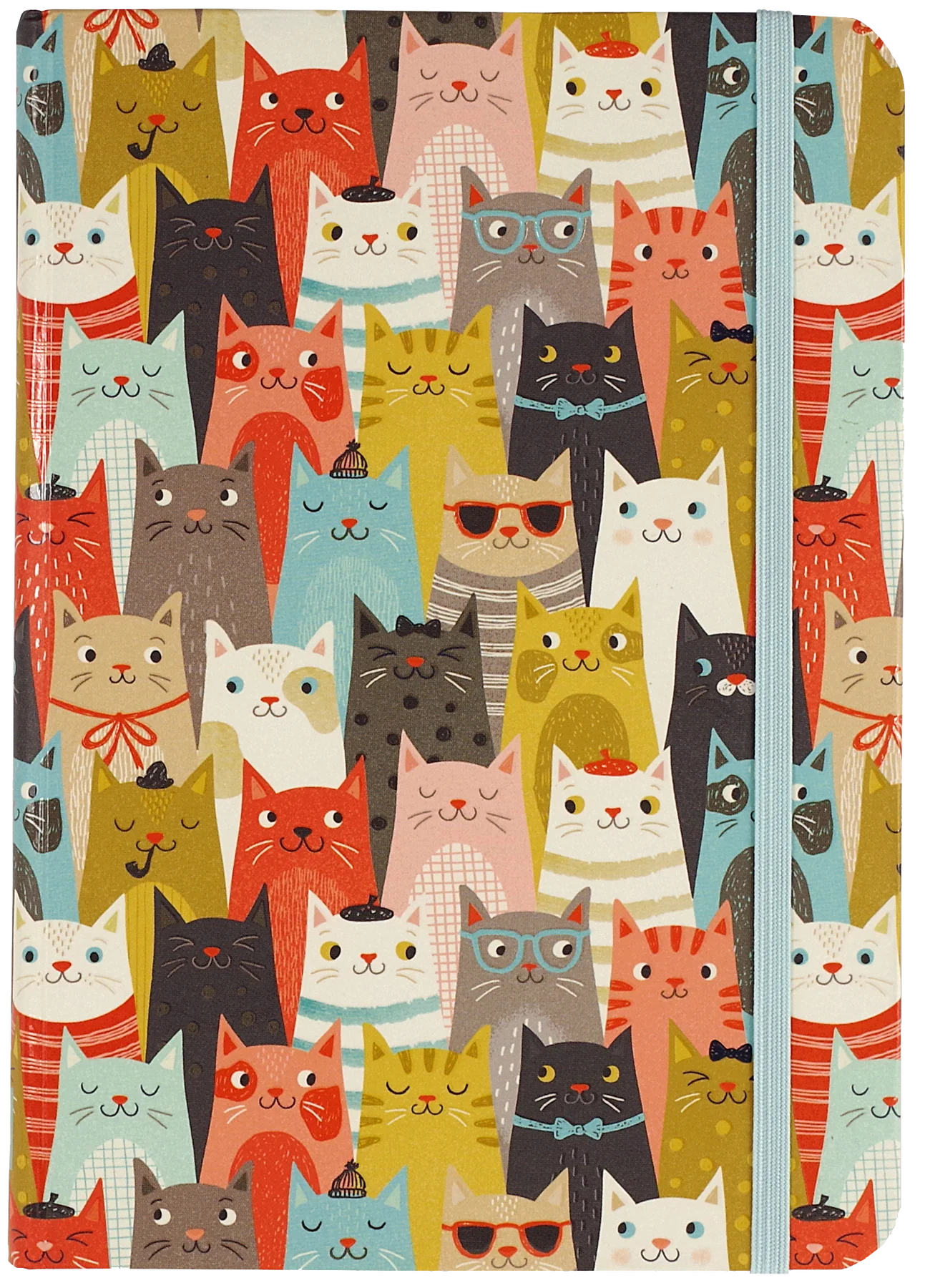 Colourful  cats writing Journal - (small 5"x7")