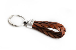 Keyring- Tan Braided leather(made in Italy)