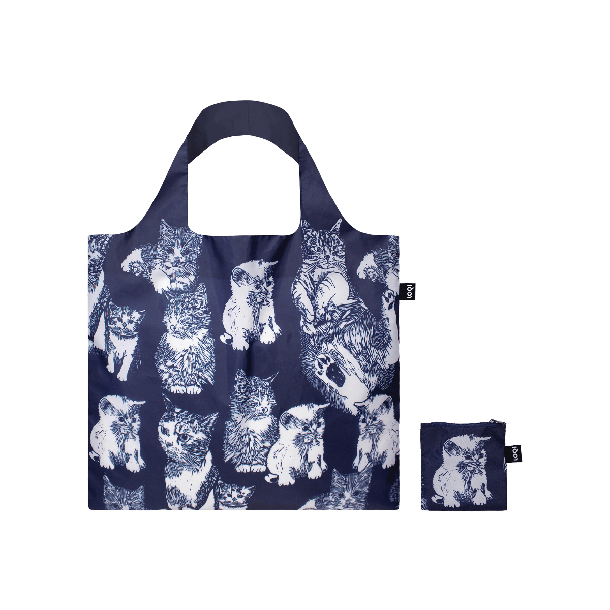 LOQI Shopping Bag - Red Poppy bee cats - Gizmo Gifts